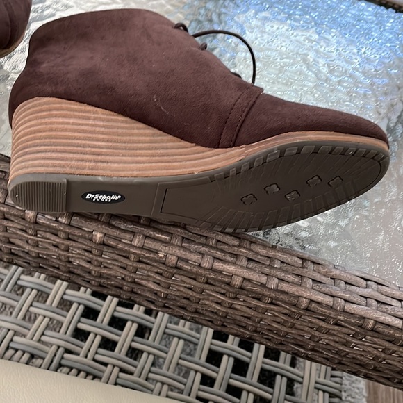 Brown wedge heel boot - Picture 4 of 5